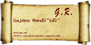 Gajdos Renátó névjegykártya